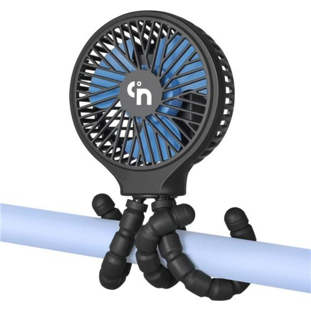 Stroller Fan Clip On Fan Portable Fan Rechargeable Mini Handheld Black